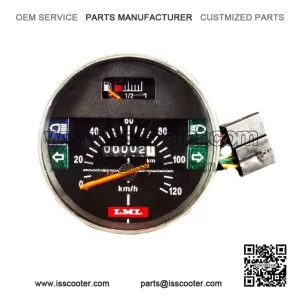 Speedometer (120 Km/h) with Odometer & Fuel Meter for Vespa PX, P125X, P150X & LML Star.